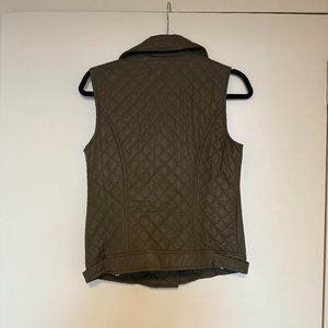 Olive Green Faux Leather Vest by BCBG! Size Small